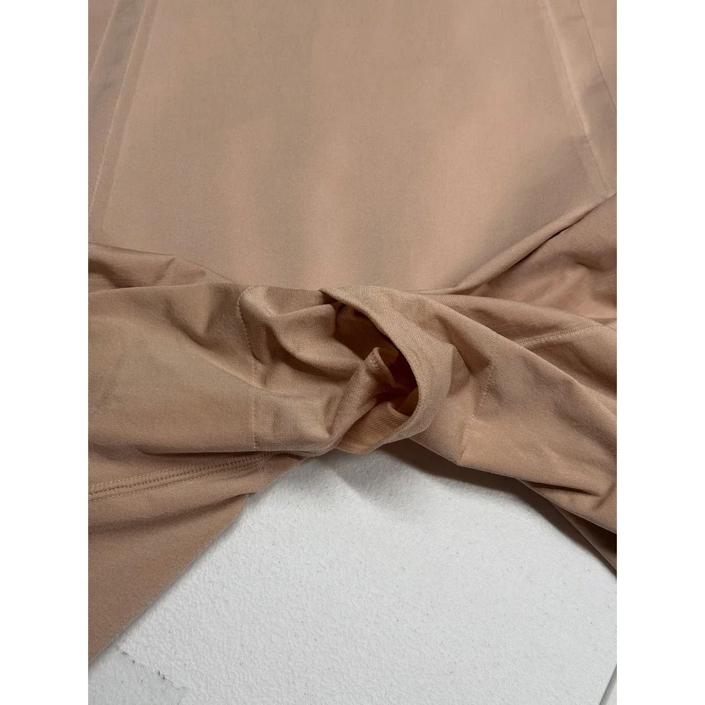 Spanx Bodysuit Womens XL Beige OnCore Open-Bust Mid Thigh Slimming Shapewear